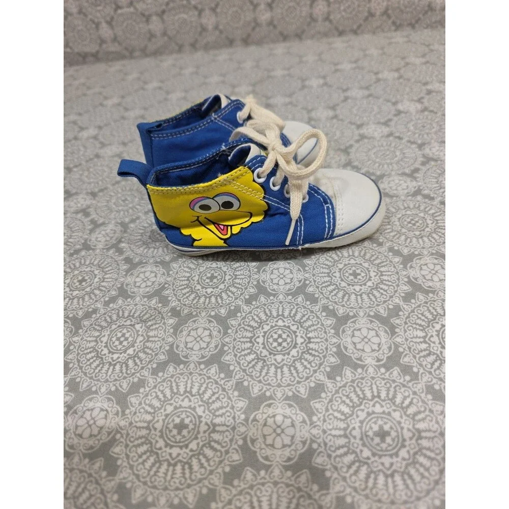 Sesame Street Baby Shoes Big Bird Blue‎ Sneakers Crib Shoes Infant size 4